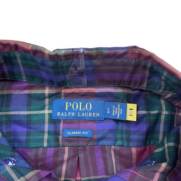 NWT Polo Ralph Lauren Plaid Classic Fit Twill Shirt Long Sleeve Men’s size Large - Picture 3 of 6
